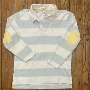 The Beaufort Bonnet Company Blue and White Striped Polo